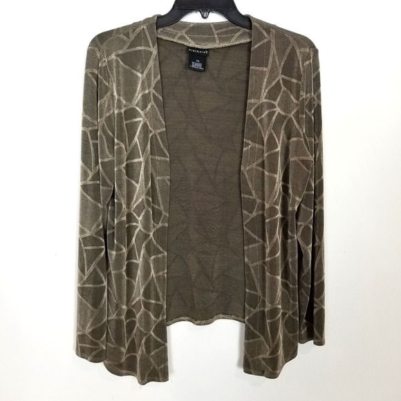 Citiknits Sweaters - Citiknits Women Cardigan Pants 2 Ps Set Sz M Petite Open Front Stretch Abstract